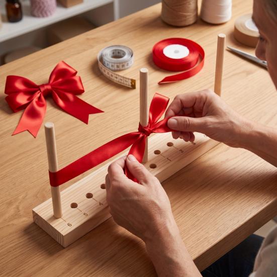 Heim-Nähzubehör Schleifenmacher für Band, Holzkranzwerkzeug, Mehrzweck-Schleifen professionelles Webwerkzeug Geschenkverpackung Partydekorationen