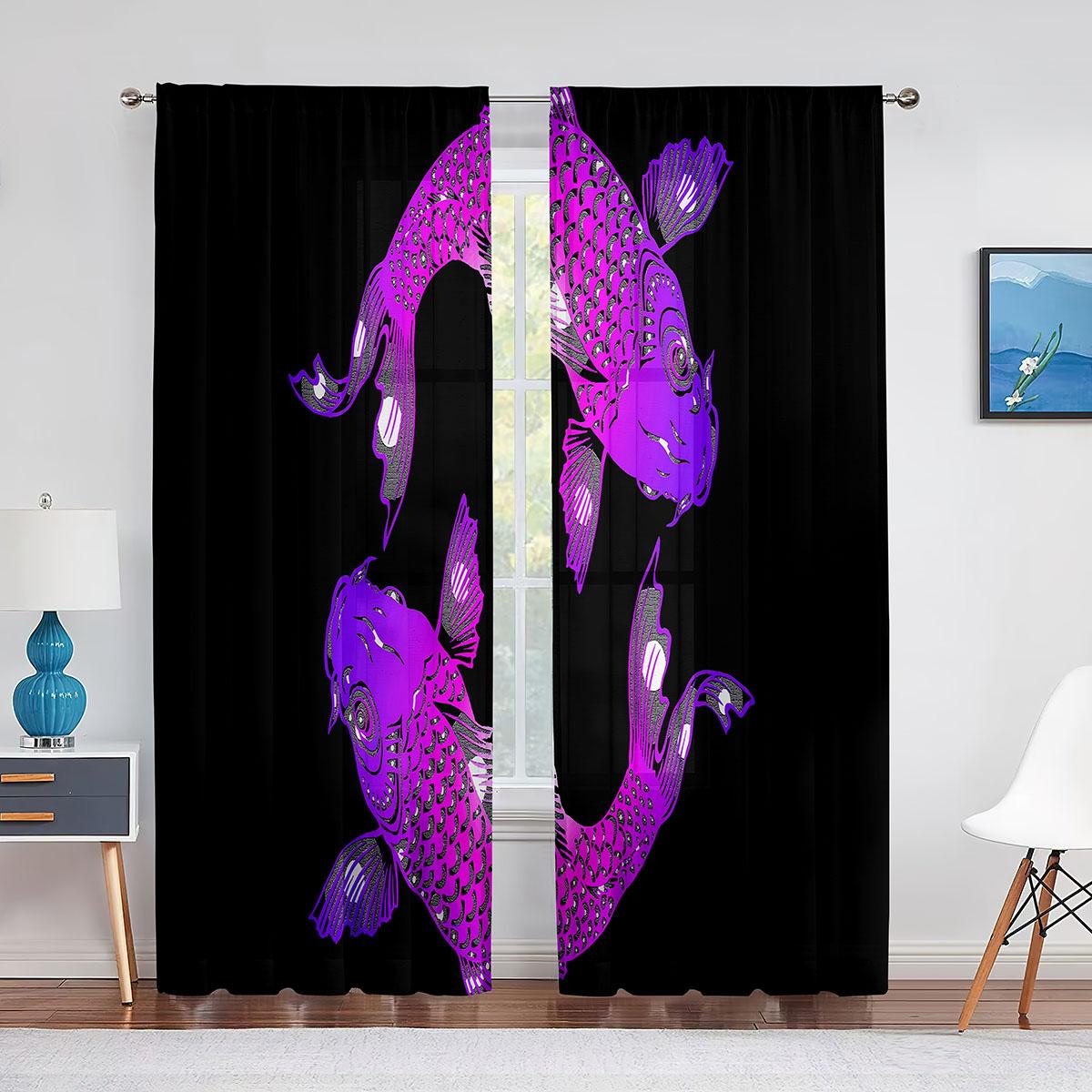 Инь-Янь психоделическое искусство тюль вуаль занавески для спальни декор окна гостиной — фото 13