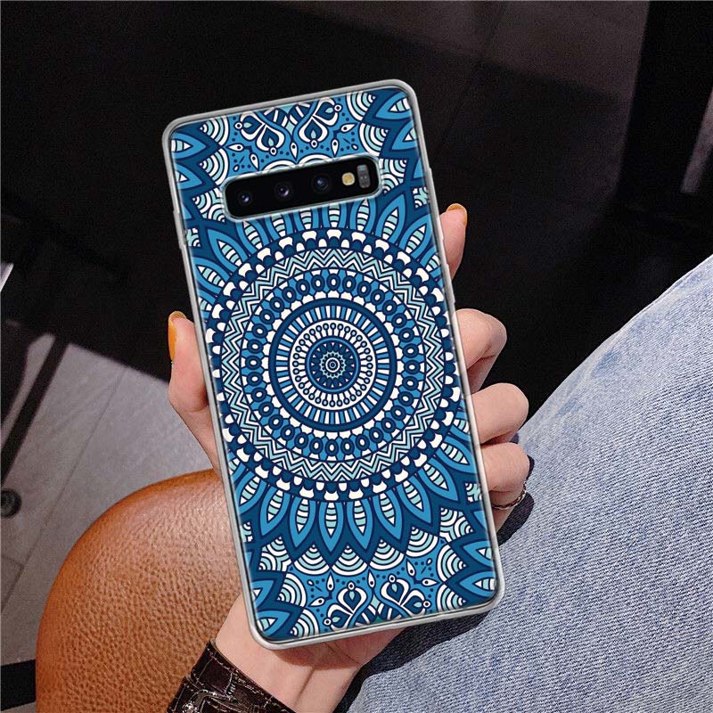 Totem Mandala Colorful Flower Cover Phone Case For Samsung Galaxy S10 Plus S20 FE S21 S22 Ultra S10E S9 S8 + S7 Edge J4 Housing