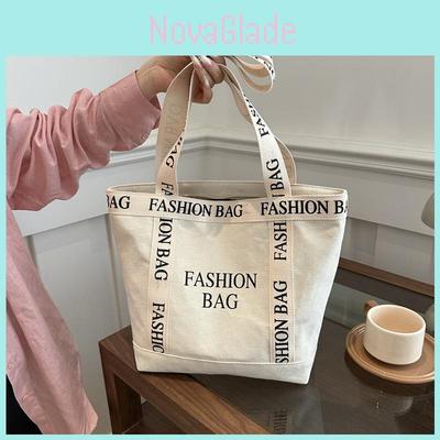 Trendy Street Style Canvas Tote Bag For Women With Letter Pattern And Stitching