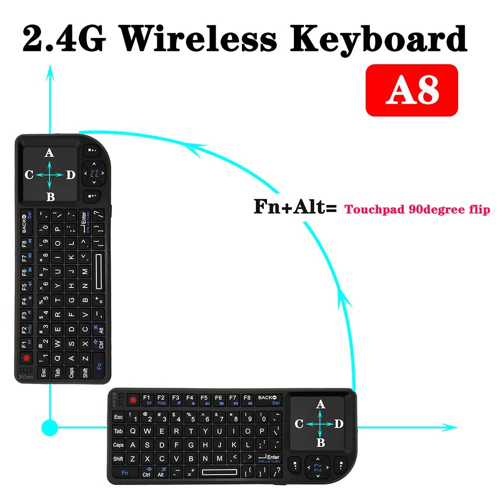 2.4G Wireless Keyboard with Touchpad 7 Color RGB Keyboard with RF Function Portable Mini Keyboard for Laptop TV Box Meeting