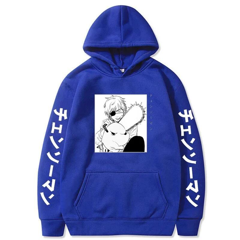 

Аниме Худи Человек-бензопила Женская уличная одежда с длинным рукавом Харадзюку Пуловер Топы Готическая толстовка с капюшоном Свободные худи XL