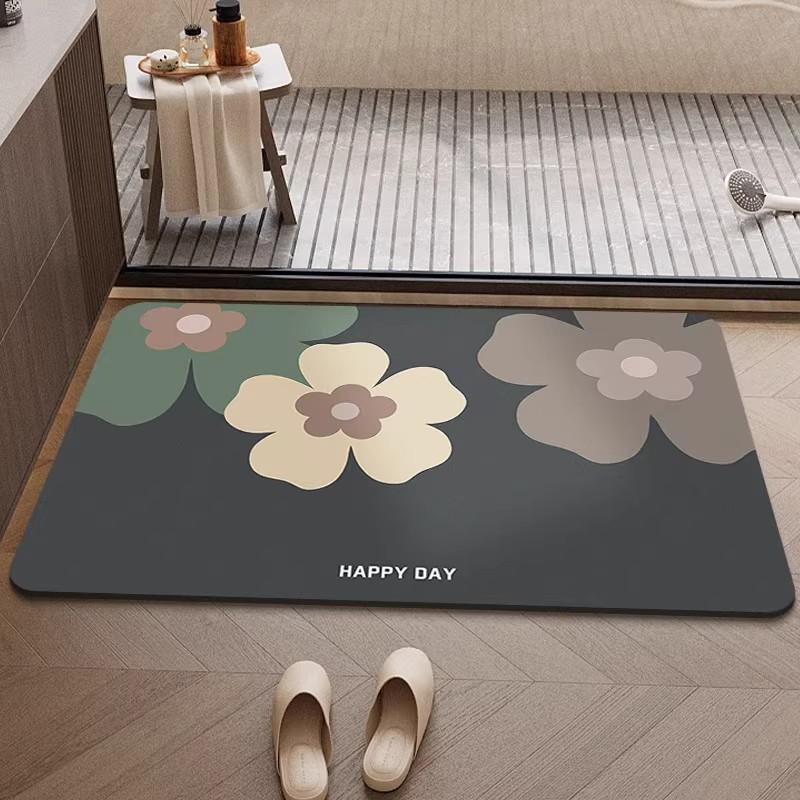 Bathroom Absorbent Floor Mat Household Absorbent Anti Slip Foot Mat Bathroom Door Resistant To Dirt and Easy To Maintain