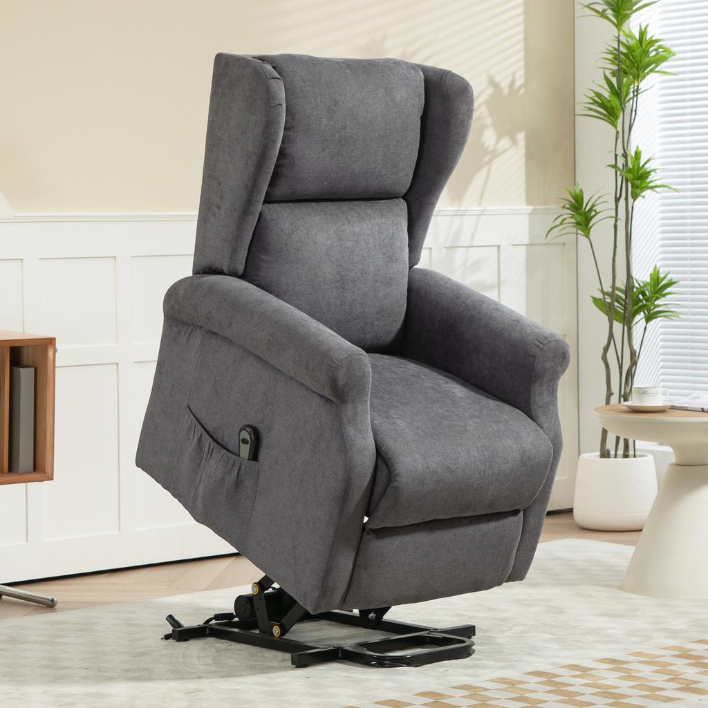 Recliner Chair Lift Assist Reclining Function Up To 200kg 72.5x94x109cm Dark Gray