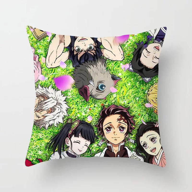 45 * 45Cm Anime Demon Slayer Kimetsu No Yaiba Printed Pillowcase Kids Bedroom Living Room Home Decor Pillow Cases Pillowcase