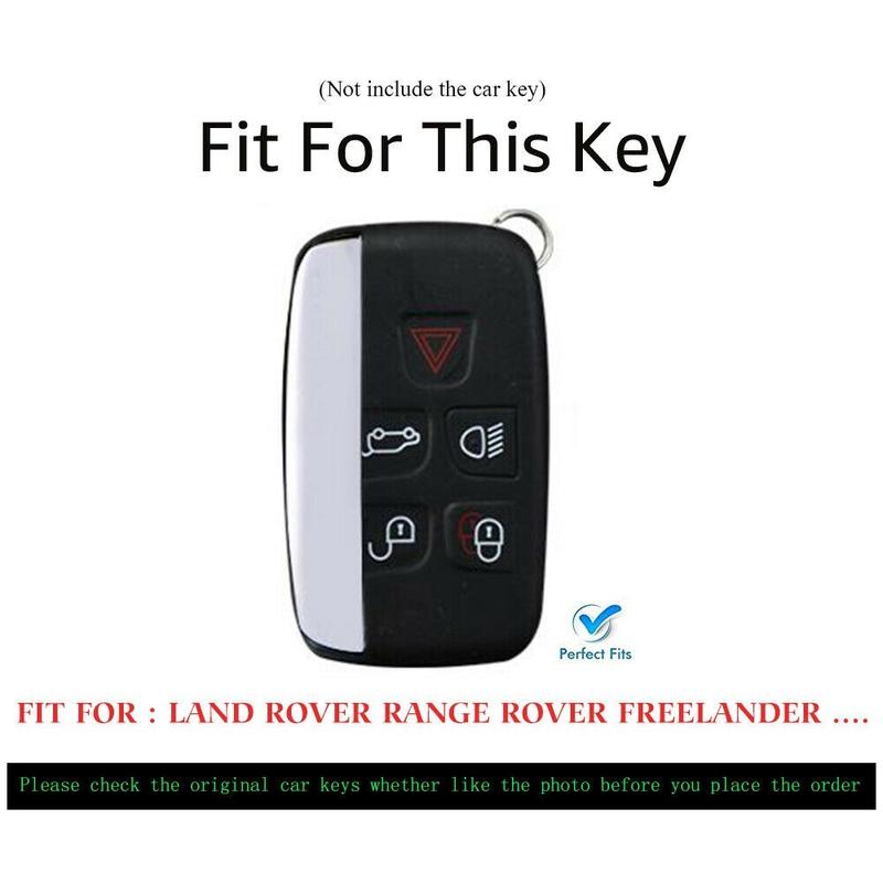 Carbon Fiber Silicone Remote Car Key Fob Case Cover Holder Shell For Land Rover Range Rover Sport Freelander Jaguar XE XJ XJL XF