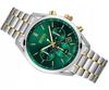 Hugo Boss 1513878 Men's Watch Silver/Gold Strap Green Dial 44 Mm + Box