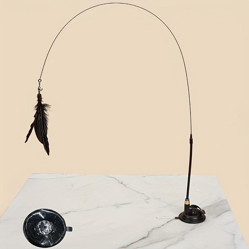 Interactive Cat Toy Handfree Cat Stick Playing Kitten Playing Teaser Wand Toy Suction Cup Feather Cat Wand Pet Supplies