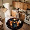 Flame Motorcycle,Round Area Rug,Carpet Rug for Living Room Bedroom Sofa Playroom Decor,Non-slip Floor Mat