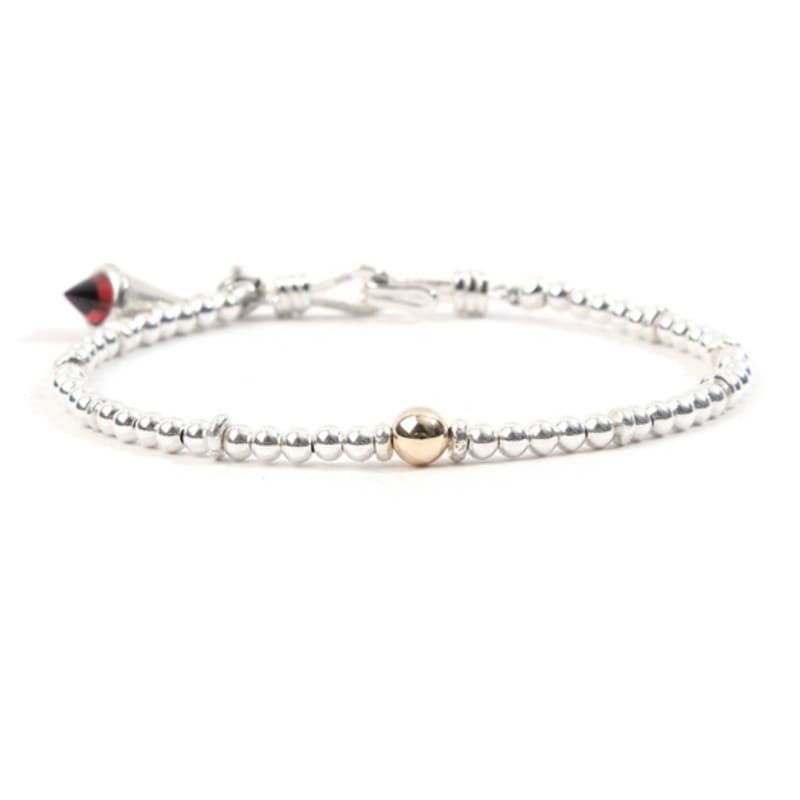 SEWNSWEN SILVER 14K GOLD MIXED BEAD BRACELET