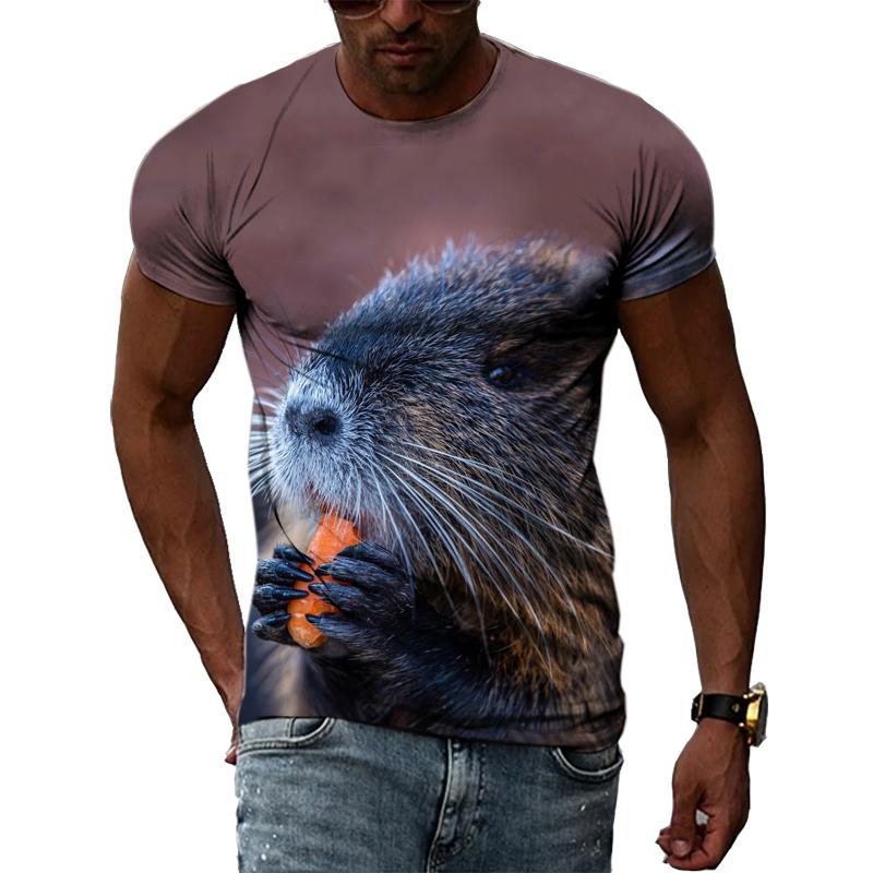 

Летние забавные футболки с рисунком капибары, мужские футболки в стиле хип-хоп, уличный стиль, 3D тренд, повседневный топ с круглым вырезом и короткими рукавами с принтом XL