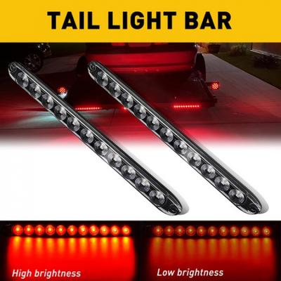 2 Peças 15" Barra de Luzes para Trailer de Caminhão Vermelho 11 LEDs Luzes de Freio, Seta, Lanterna Traseira Tira