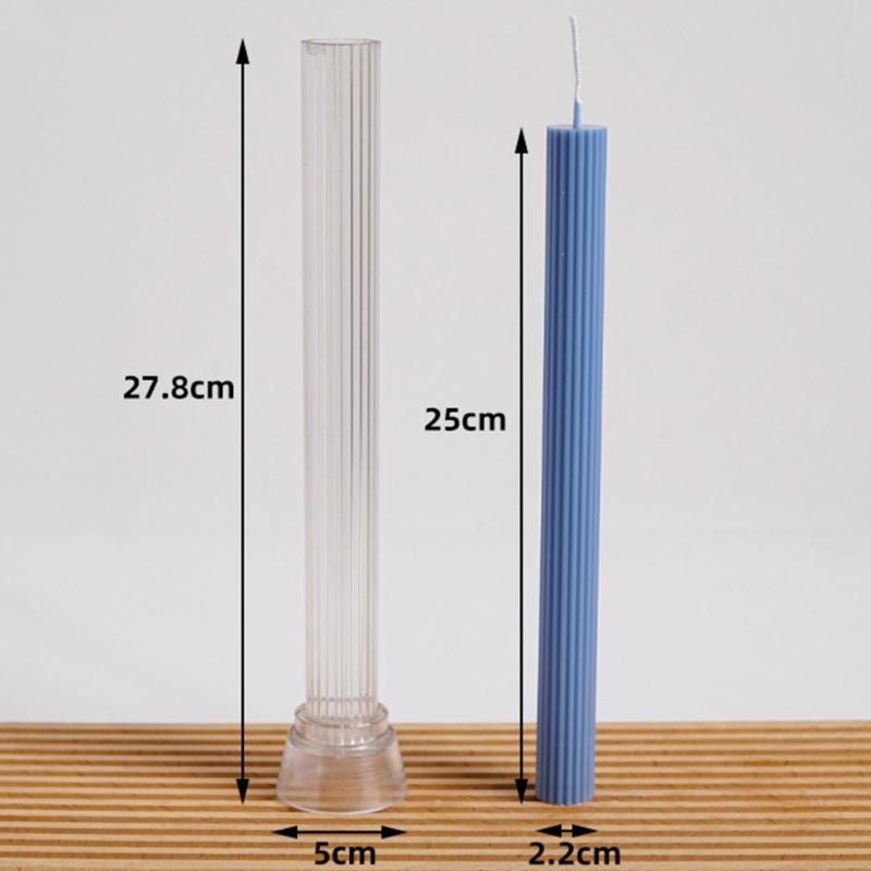 26 cm Lång Stång Kyrka Julkläppform Stor Cylinder Randig Plastkläppform DIY Hantverk Lera Klapptillverkning