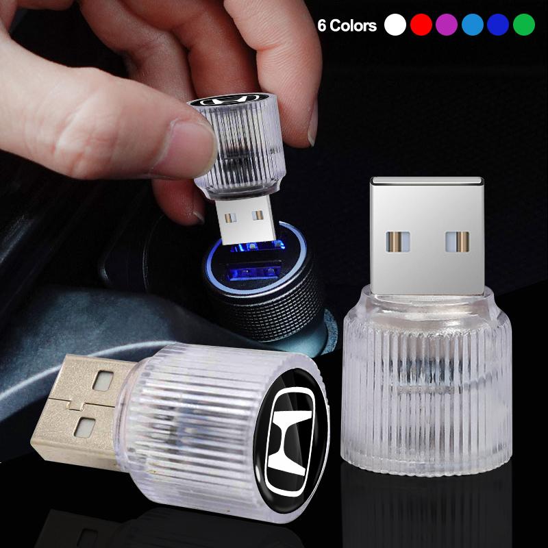 1 Stück USB Auto LED Licht Auto Innenraum Atmosphärenlicht Auto Emblem Styling Für Honda Civic Odyssey Vezel Accord Pilot Fit XRV CRV HRV Dio
