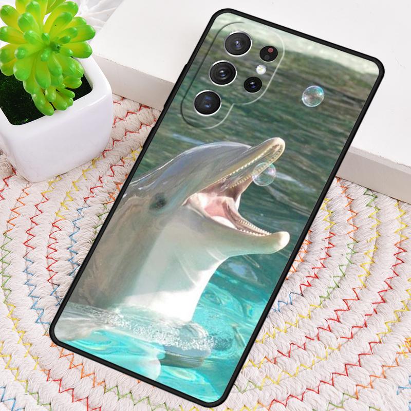 Cute Blue dolphin Sea Phone Case for Samsung Galaxy note 10 pro S26 Ultra S23 S24 FE S25 S21 S22 PLUS shockproof Cove