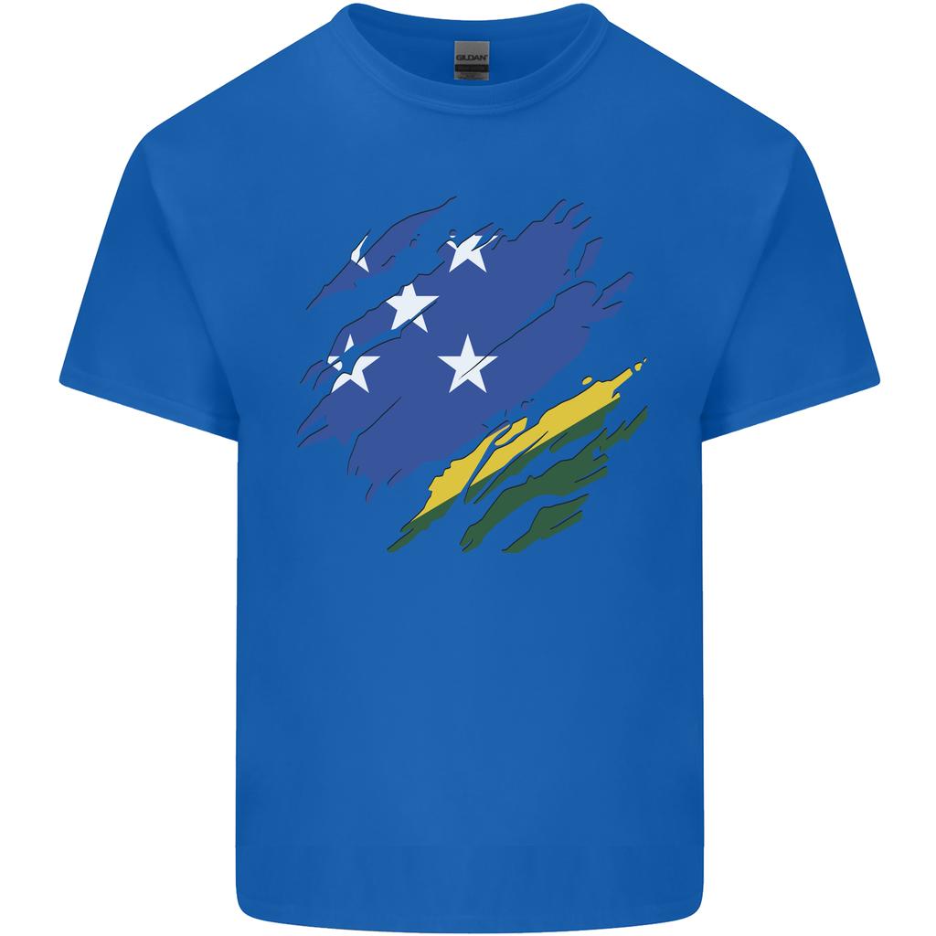 Torn Solomon Islands Flag Day Football Unisexs Light Cotton TShirt