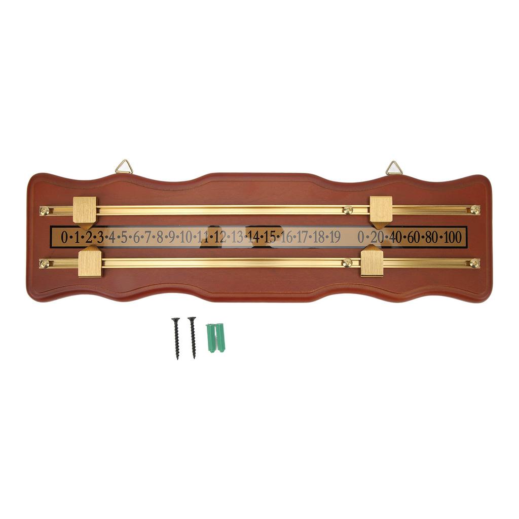 Billiard Game Scorer 2 Track Wavy Brown Medium Density Fiberboard Billiard Score Board for Home Club Supplies