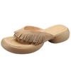 Tassel flip-flops frosted leather cool slippers women's 2025 summer new fashion sandals mid-heel toe slippers