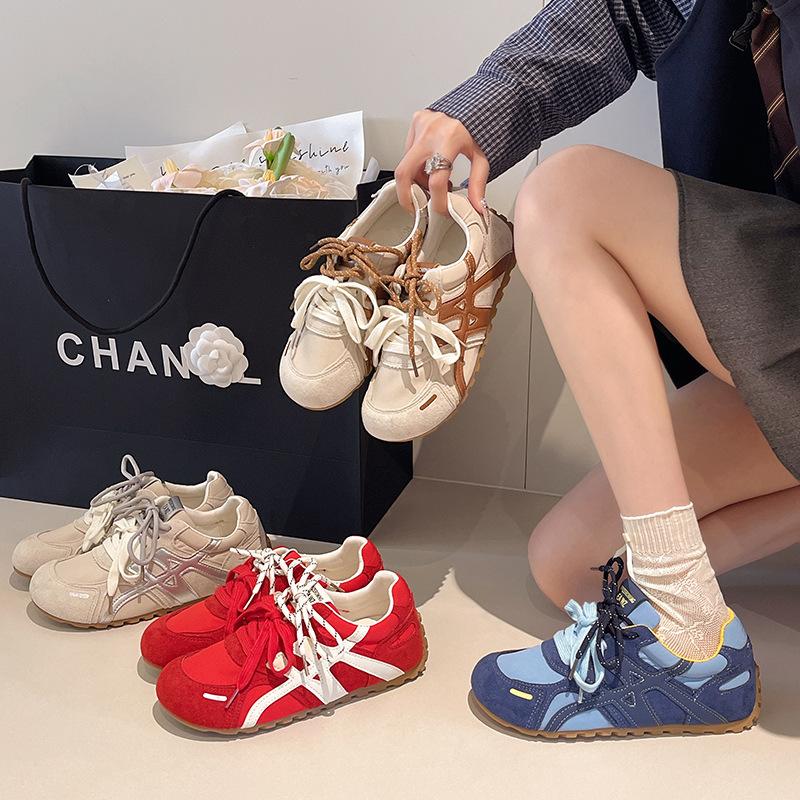 Increase the height of German training thick-soled inner mesh shoes Women's 2025 autumn mesh versatile new sports and leisure shoes Forrest Gump shoes