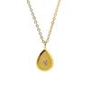 Stainless Steel Waterdrop Pendant Necklace for Women Gold Color LInk Chian Zirconia Charm Choker