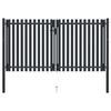 Fence Gate - vidaXL - Double Door - Powder-Coated Steel - 306x200 Cm - Anthracite