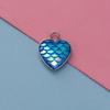 Stainless Steel Heart-Shaped Fish Scale Pendant - Ocean Series DIY Jewelry