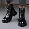 Herren Echtleder Martin Stiefel - Herbst/Winter 2025, Britischer Stil, Wollfutter, Einteiliges Rindsleder