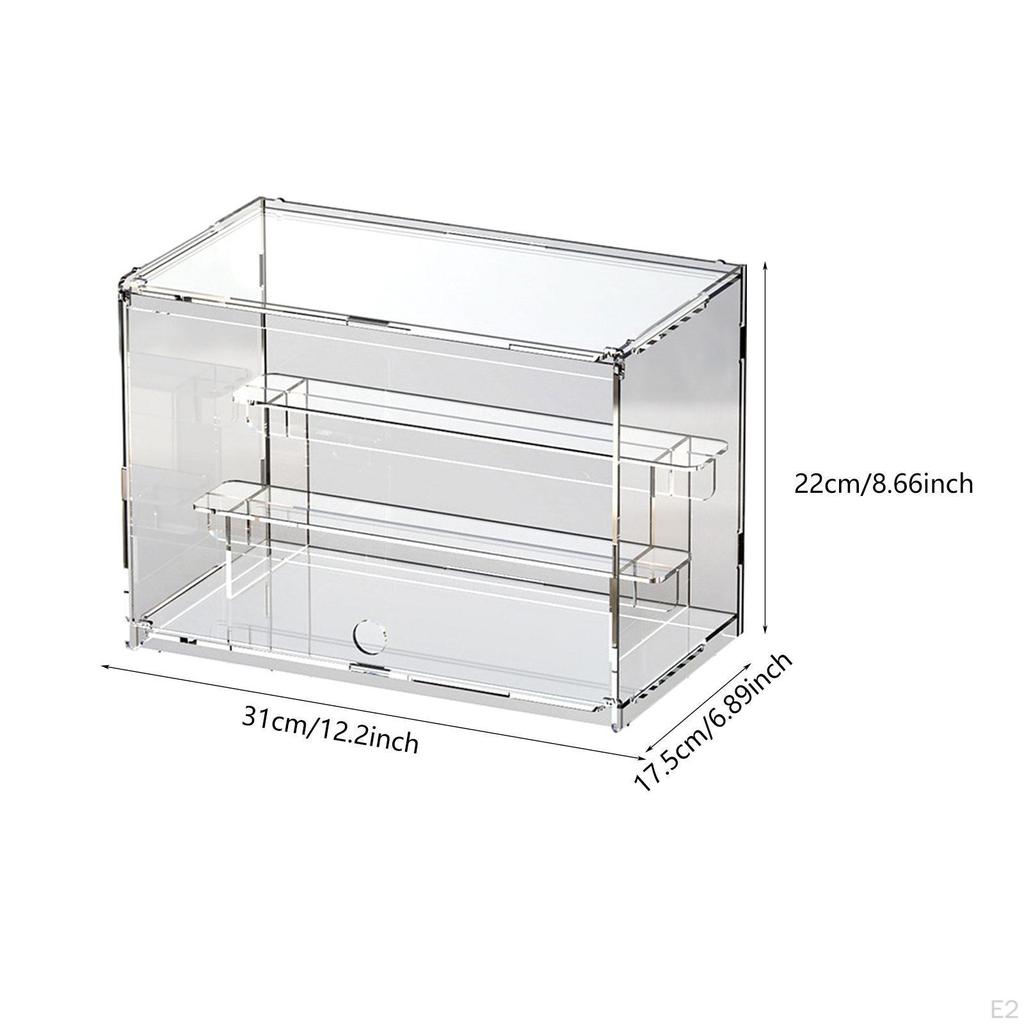Model Display Case Car Box with Shelf Showcase Sturdy Figure Storage Clear