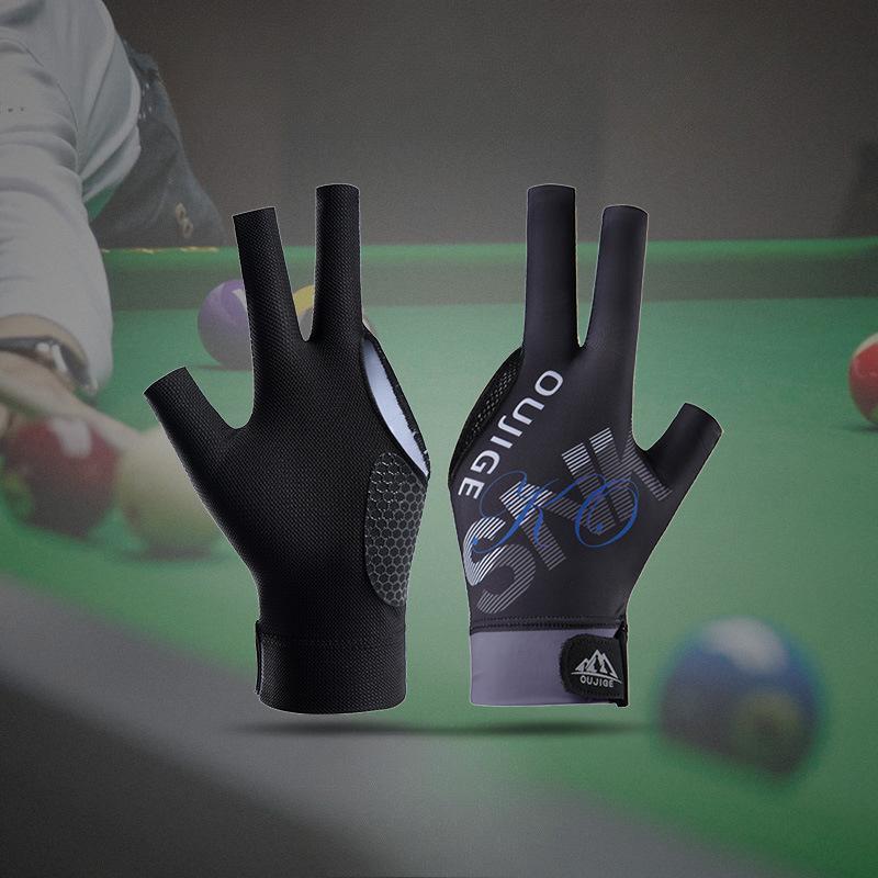 Billiard Gloves with Three Fingers Light and Breathable Enlarged Left Hand Single Elastic Snooker Billiard Silicone Anti Slip Gloves