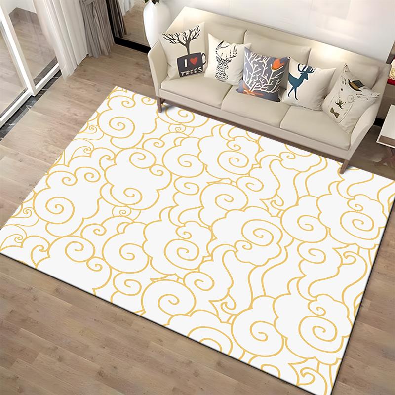 Golden Cloud Pattern Design Rug Non-slip rug suitable for living room and bedroom sofas