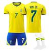 Teens Kids Adults Custome Name Football Kits 2026 World Cup Brazil Home #7 VINI JR Sport Training Jersey Set with Socks