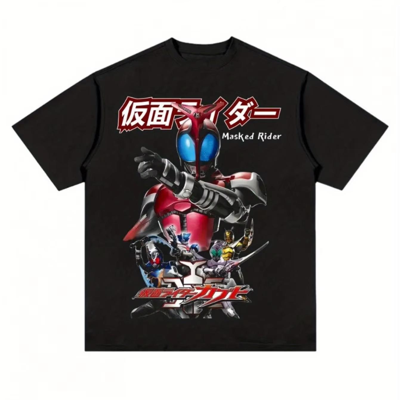 

Kamen Rider Jiadou King Printing Mens Summer Casual Breathable Pure Cotton American Short sleeved Mens and Womens Streetwear 4XL