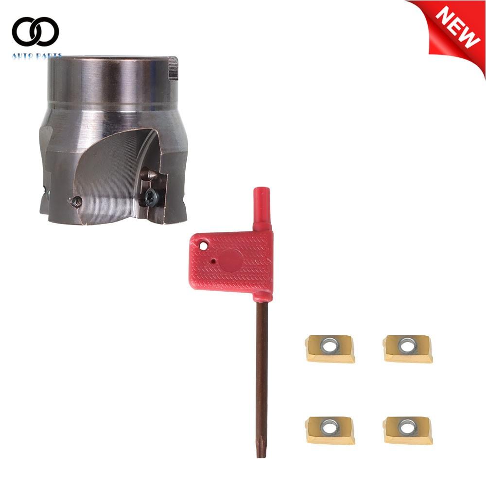 400R 50MM CNC End Milling and R8 FMB22 Shank Mill Arbor +4Pcs APMT1604 Inserts