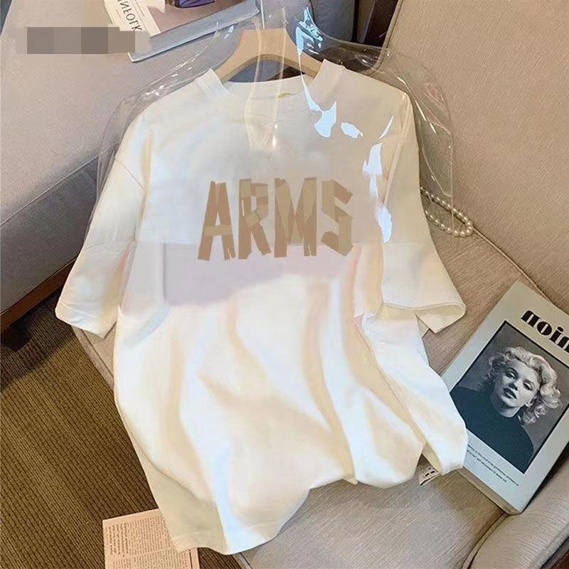 

Women s Summer 200g Cotton T-Shirt: Heavyweight, Short Sleeve, American & Hong Kong Style, Loose Fit, Slimming, Trendy Couple Wear. M