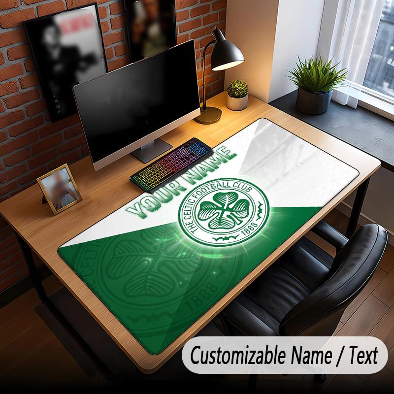 Large Mouse Pad Celtic FC Print Custom Name Text Desk Mat for Office Gaming