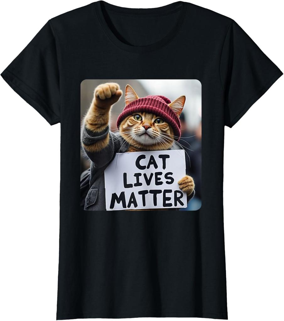 Donald Trump 2024 Cat Lives Matter Funny Cat Quotes Ladies' Crewneck T-Shirt
