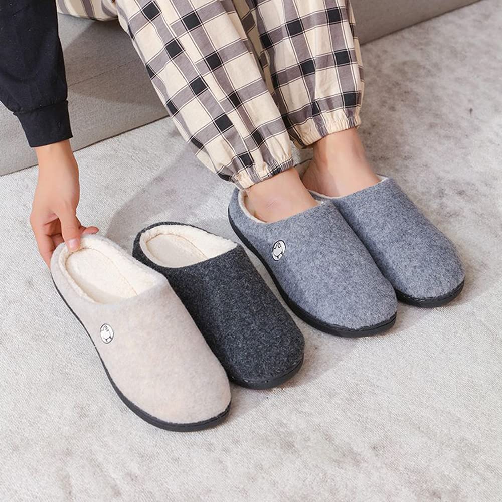 Euyqs Indoor Memory Guest Stylish Size Slippers, Non-Slip, Washable, Foam, Shoes, Unisex, Winter, (Gray, 27.0 cm)