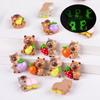 Kawaii Luminous Capybara Car Ornaments Dollhouse Mini Scene Decor Micro Landscape Ornaments Diy Desktop Decoration Toys