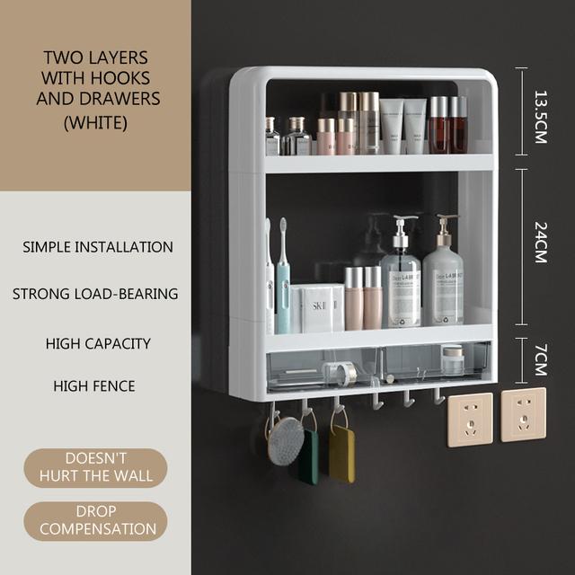 Bathroom Shelves Kitchen Wall Mounts Rack Storage Organizer Waterproof Multi-Layer Combination Holder Decoration Finishing Frame