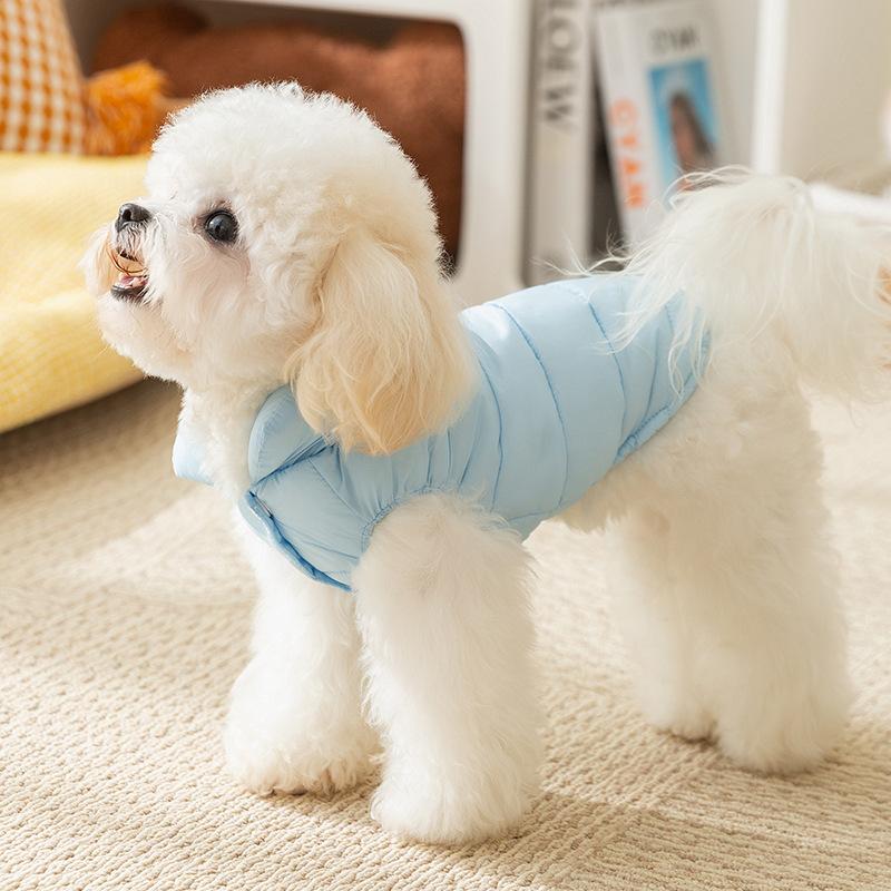 Autumn and Winter Pet Clothes Cloud Circles Sleeveless Down Vest Windproof Warm Cotton Coat Small and Medium Dog Clothes