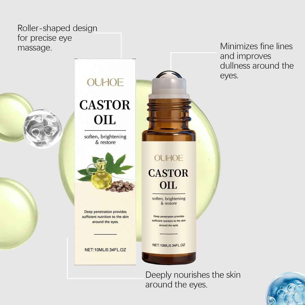 OUHOE Roll-on z olejkiem eterycznym pod oczy - Nawilża i odżywia skórę wokół oczu, Redukuje cienie pod oczami, Rozjaśnia i ujędrnia okolicę oczu, Odpowiedni dla oczu, 10ml
