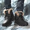 Winter Snow Boots Men Outdoor Shoes High-top Lace-up Anti-slip Ankle Boots Keep Warm Comfortable Plush Casual Shoes Men