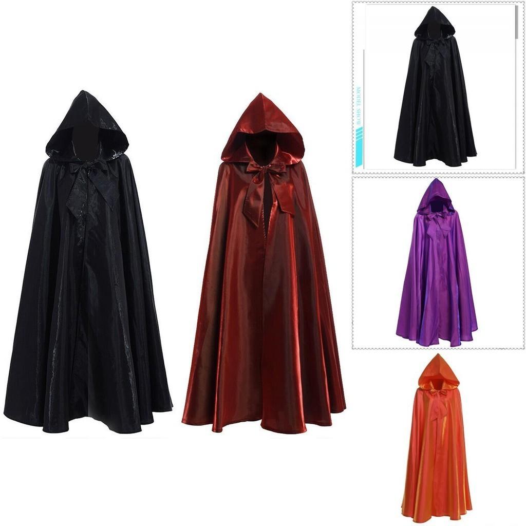 Halloween Hooded Cloak Adult Kids Robe Cape Gothic And Mysterious Costume For Cosplay Parties