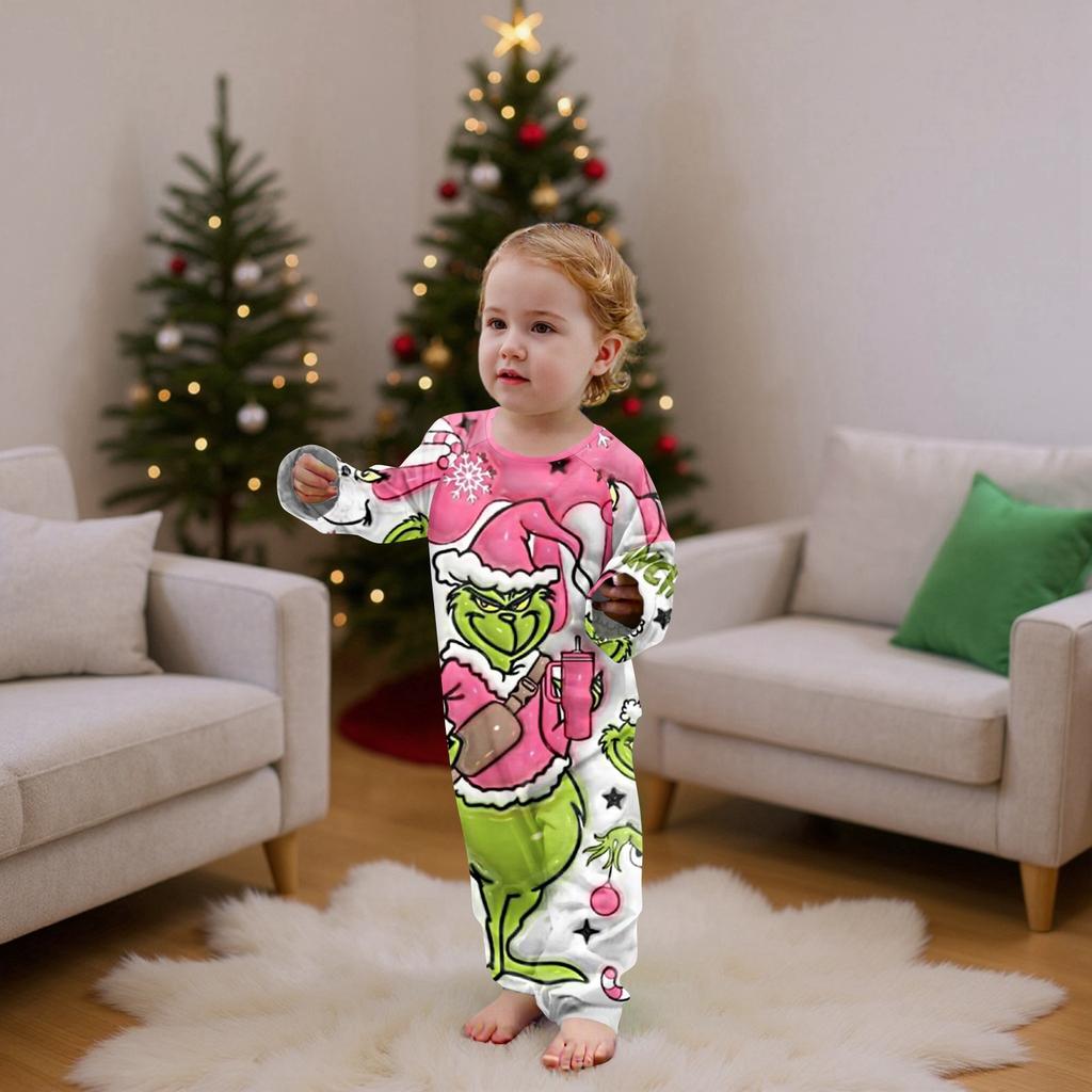 Christmas Prints Family Matching Long Sleeve Tops+Pants Set Family Matching Sets