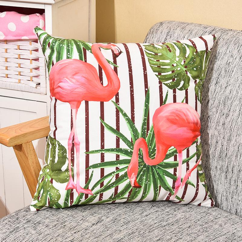 Small Fresh Flamingo American Pastoral Nordic Style Pillow Set Car Sofa Cushion Pillow Cover Does Not Include Pillow Core
