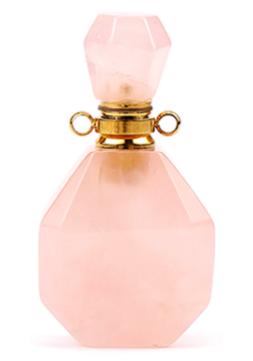 Naturalny Kryształowy Wisiorek z Różowego Kwarczu Mini Przenośne & Wielokrotnego Użycia Szklane Buteleczki na Perfumy do Naszyjnika & Biżuteria Figurki