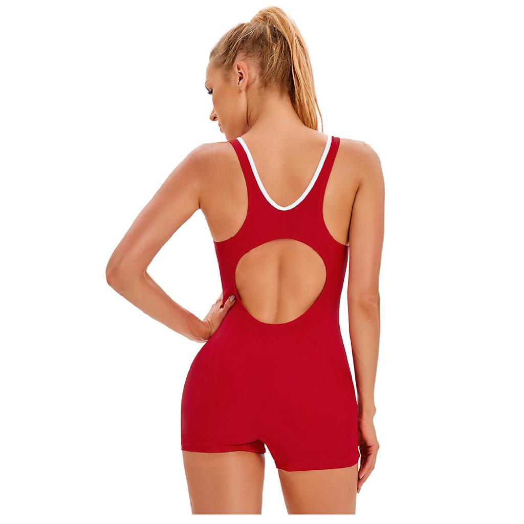 Sport One-piece Swimsuit Women Monokinis  New Female Anthletic Open Back Fitness New Summer Beach Swimwear Plus Size XXXL