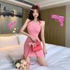 Fashion Sexy Spice Girl Letter Suspender Dress Women's Summer Slim and Thin Design Sense Niche Hip-wrapped Short Skirt