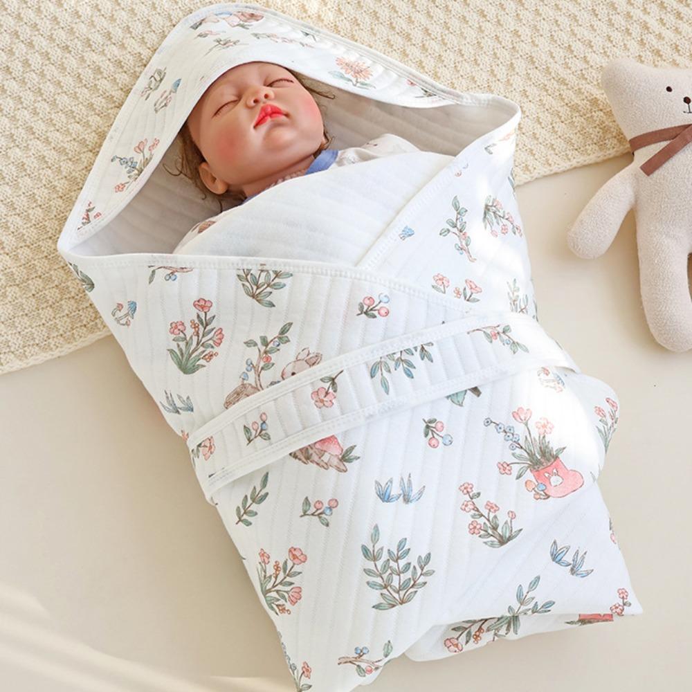 Cartoon Infant Strappy Blanket Air Filter Cotton Newborn Blanket Wraps  Outdoor