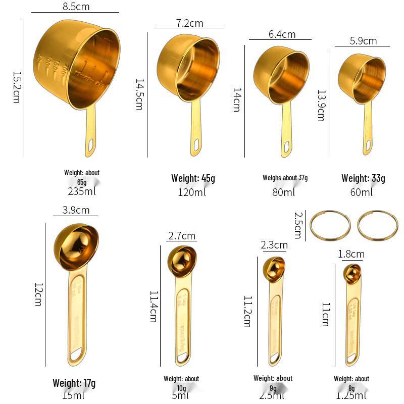 MDNG Stainless Steel Measuring Cups and Spoons Set